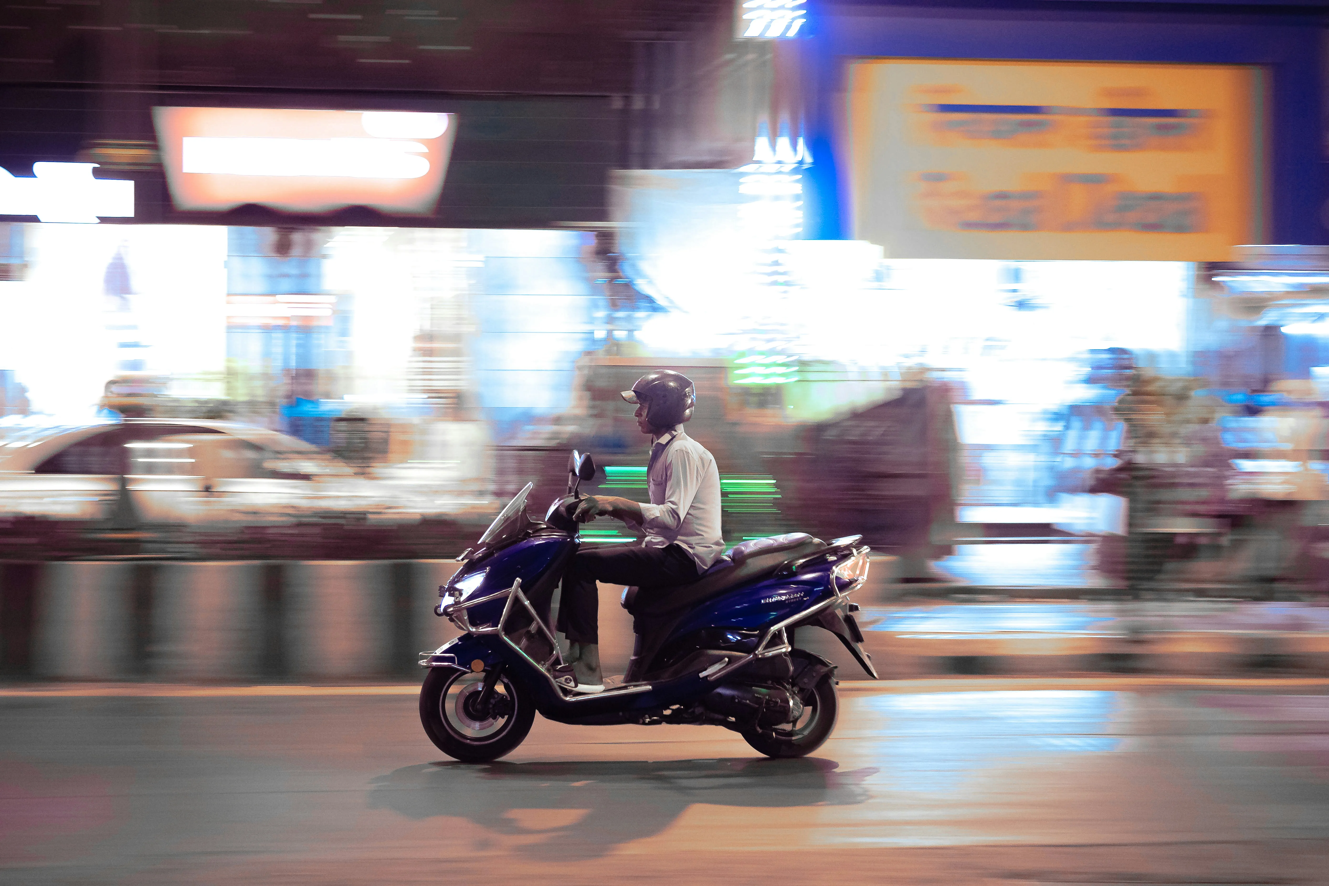 Rider on scenic road
